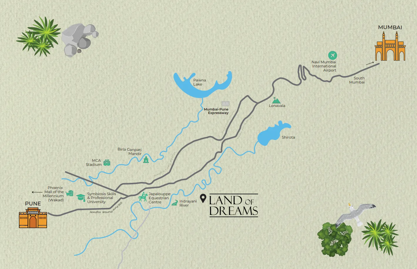 Krisala Land Of Dream Location Advantage Map - Vadgaon Pune